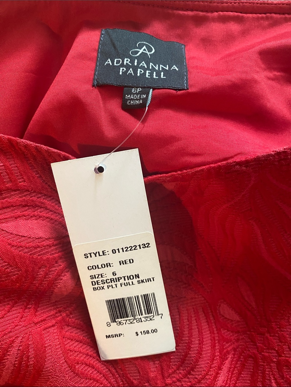 Adrianna Papell NWT red box pleat full skirt dress - Picture 7 of 10